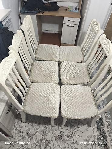 Стул для кухни, Б/у, Дерево, цвет - Белый at lalafo.kg Стул для кухни, Б/у, Дерево, цвет - Белый