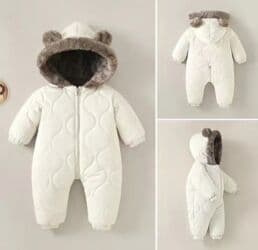 Комбинезоны зимние. Молочный-80см, Серый-90см Все очень хорош at lalafo.kg Комбинезоны зимние. Молочный-80см, Серый-90см Все очень хорош
