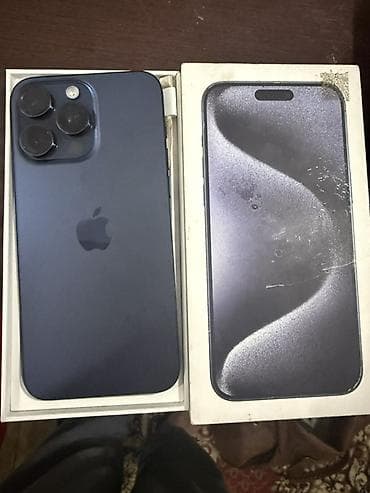 IPhone 15 Pro Max, Б/у, 256 ГБ, Синий, Коробка, 93 % at lalafo.kg IPhone 15 Pro Max, Б/у, 256 ГБ, Синий, Коробка, 93 %