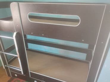 Двухъярусная кровать, С выкатной системой at lalafo.kg Двухъярусная кровать, С выкатной системой