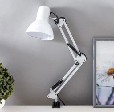 Настольная лампа с креплением на струбцину, белая - Тип: поворотная at lalafo.kg Настольная лампа с креплением на струбцину, белая - Тип: поворотная