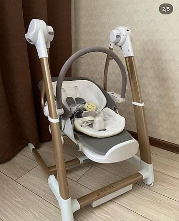 Унаа түрүндөгү керебеттер: Многофункциональный стульчик для кормления и качели в серо-белой lalafo.kg да — 2 Унаа түрүндөгү керебеттер: Многофункциональный стульчик для кормления и качели в серо-белой — 2