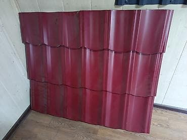 Металлочерепица: Металлочерепица, бордовый цвет (глянцевое покрытие). Профиль lalafo.kg да — 1 Металлочерепица: Металлочерепица, бордовый цвет (глянцевое покрытие). Профиль — 1