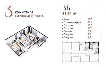 2 комнаты, 64 м², Элитка, 2 этаж, Готовая ПСО (под самоотделку) at lalafo.kg 2 комнаты, 64 м², Элитка, 2 этаж, Готовая ПСО (под самоотделку)