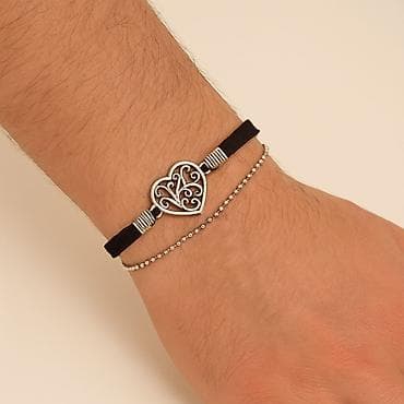 Билерик - Стильный двухслойный браслет Ш— сочетание черного шнура и at lalafo.kg Билерик - Стильный двухслойный браслет Ш— сочетание черного шнура и