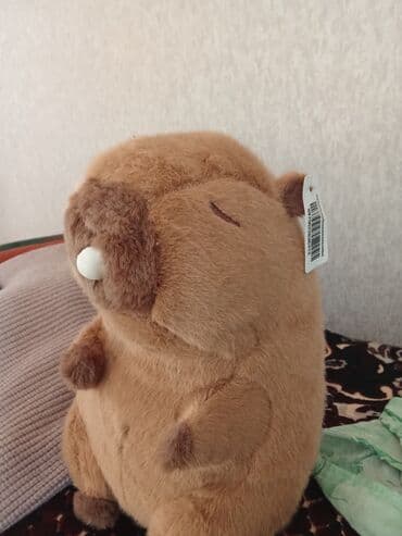 Мягкая игрушка «Бобр» (плюшевый) - Форма: сидящий бобр с закрытыми at lalafo.kg Мягкая игрушка «Бобр» (плюшевый) - Форма: сидящий бобр с закрытыми