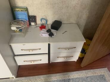 Прикроватная тумба, Без зеркала, цвет - Белый, ЛДСП at lalafo.kg Прикроватная тумба, Без зеркала, цвет - Белый, ЛДСП