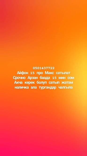 IPhone 15 Pro Max at lalafo.kg IPhone 15 Pro Max