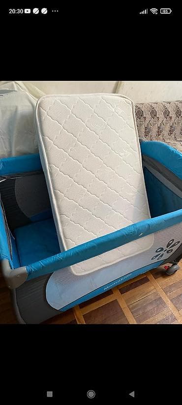 Детская кроватка складная .С ортопедическим матрасом 9000сом at lalafo.kg Детская кроватка складная .С ортопедическим матрасом 9000сом