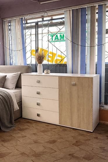 Комод для одежды, Новый, Без зеркала, ЛДСП, цвет - Белый, Бесплатная доставка at lalafo.kg Комод для одежды, Новый, Без зеркала, ЛДСП, цвет - Белый, Бесплатная доставка