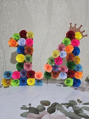 Объёмные декоративные цифры 30см ×20 см - Основа в форме цифр 1 и 4 at lalafo.kg Объёмные декоративные цифры 30см ×20 см - Основа в форме цифр 1 и 4