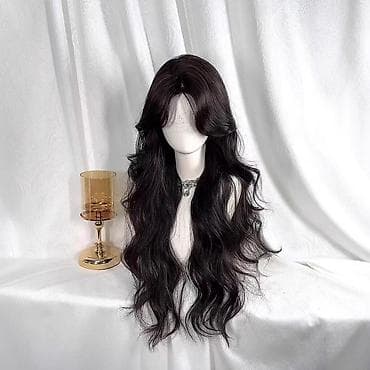 Парик длинный волнистый, цвет — глубокий темно-каштановый/черный at lalafo.kg Парик длинный волнистый, цвет — глубокий темно-каштановый/черный
