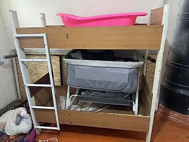 Двухъярусная детская кровать, Натуральное дерево at lalafo.kg Двухъярусная детская кровать, Натуральное дерево