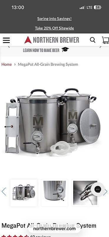 Комплект для домашнего пивоварения MegaPot All‑Grain Brewing System at lalafo.kg Комплект для домашнего пивоварения MegaPot All‑Grain Brewing System