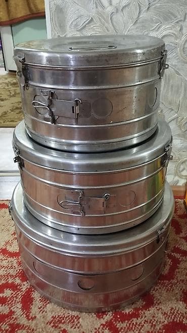 Алюминиевые биксы медицинские,набор из 3 штук разного диаметра). Можно at lalafo.kg Алюминиевые биксы медицинские,набор из 3 штук разного диаметра). Можно