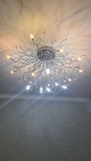Продам люстру. Серебро. С хрустальными/стеклянными шариками. Шарики at lalafo.kg Продам люстру. Серебро. С хрустальными/стеклянными шариками. Шарики
