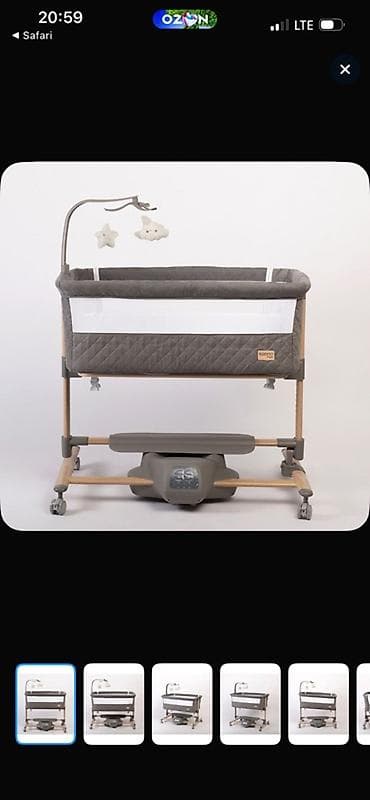 Люлька, Б/у, Колыбель, Дерево, цвет - Серый at lalafo.kg Люлька, Б/у, Колыбель, Дерево, цвет - Серый