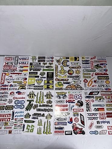 Набор виниловых наклеек с логотипами мотоспорта и автоспорта. - at lalafo.kg Набор виниловых наклеек с логотипами мотоспорта и автоспорта. -