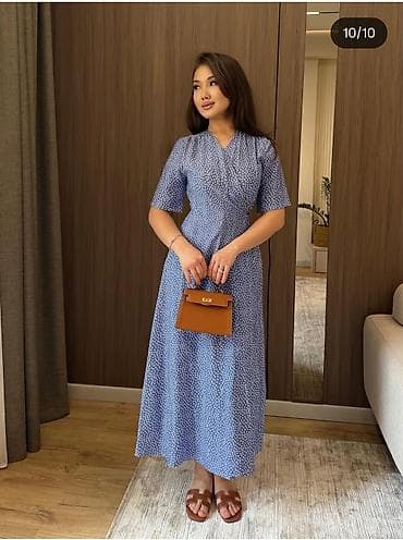 Повседневное платье, Лето, Длинная модель, На запах, M at lalafo.kg Повседневное платье, Лето, Длинная модель, На запах, M