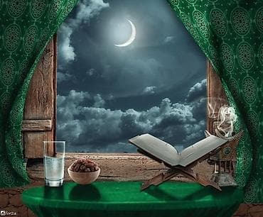 Настенный постер/картина «Ночной полумесяц и окно» - Атмосферная at lalafo.kg Настенный постер/картина «Ночной полумесяц и окно» - Атмосферная