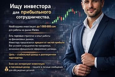 Ищу инвестора для прибыльного сотрудничества. Нужна инвестиция: до 1 at lalafo.kg Ищу инвестора для прибыльного сотрудничества. Нужна инвестиция: до 1