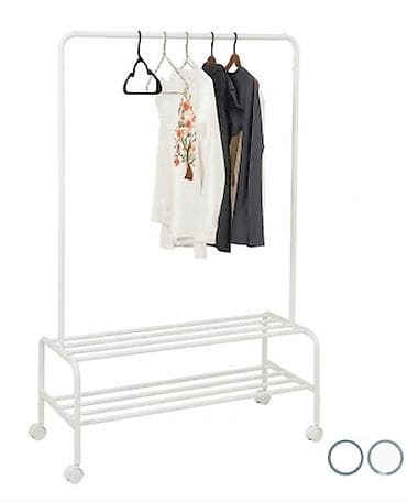 Maserati: Напольная вешалка-стойка с колесиками и полками для обуви - Материал lalafo.kg да — 2 Maserati: Напольная вешалка-стойка с колесиками и полками для обуви - Материал — 2