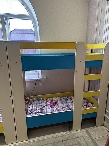 Двухъярусная детская кровать, ЛДСП, цвет - Желтый at lalafo.kg — 4 Двухъярусная детская кровать, ЛДСП, цвет - Желтый — 4