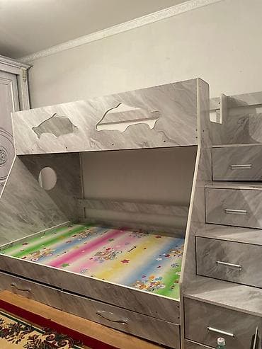 Двухъярусная кровать, Новый, С выкатной системой at lalafo.kg Двухъярусная кровать, Новый, С выкатной системой