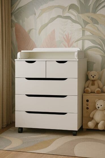 Детский комод, Новый, С пеленальным столиком, ЛДСП, цвет - Белый, В рассрочку at lalafo.kg Детский комод, Новый, С пеленальным столиком, ЛДСП, цвет - Белый, В рассрочку