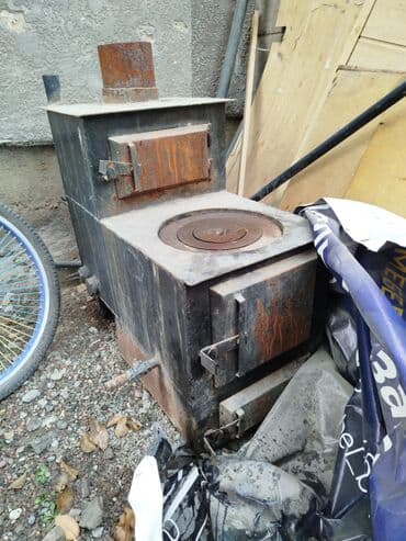 Печь-буржуйка из толстой стали с варочной поверхностью Описание: - at lalafo.kg Печь-буржуйка из толстой стали с варочной поверхностью Описание: -