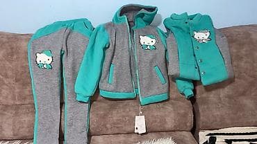 Костюм новый детский на девочку утепленный флис тройка на рост at lalafo.kg Костюм новый детский на девочку утепленный флис тройка на рост