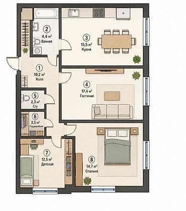 3 комнаты, 79 м², Элитка, 5 этаж, Готовая ПСО (под самоотделку) at lalafo.kg 3 комнаты, 79 м², Элитка, 5 этаж, Готовая ПСО (под самоотделку)