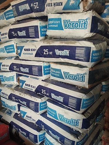 Клей Verolit S301 усиленный, расфасованный в мешки по 25 кг at lalafo.kg Клей Verolit S301 усиленный, расфасованный в мешки по 25 кг